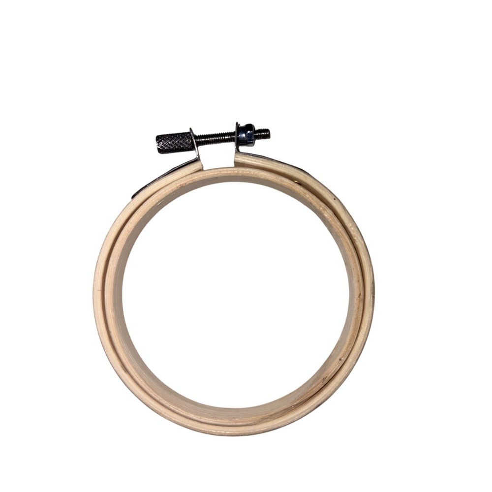 Natural Wood Embroidery Hoop Round Cross Stitch Frame with Metal Screw Tension